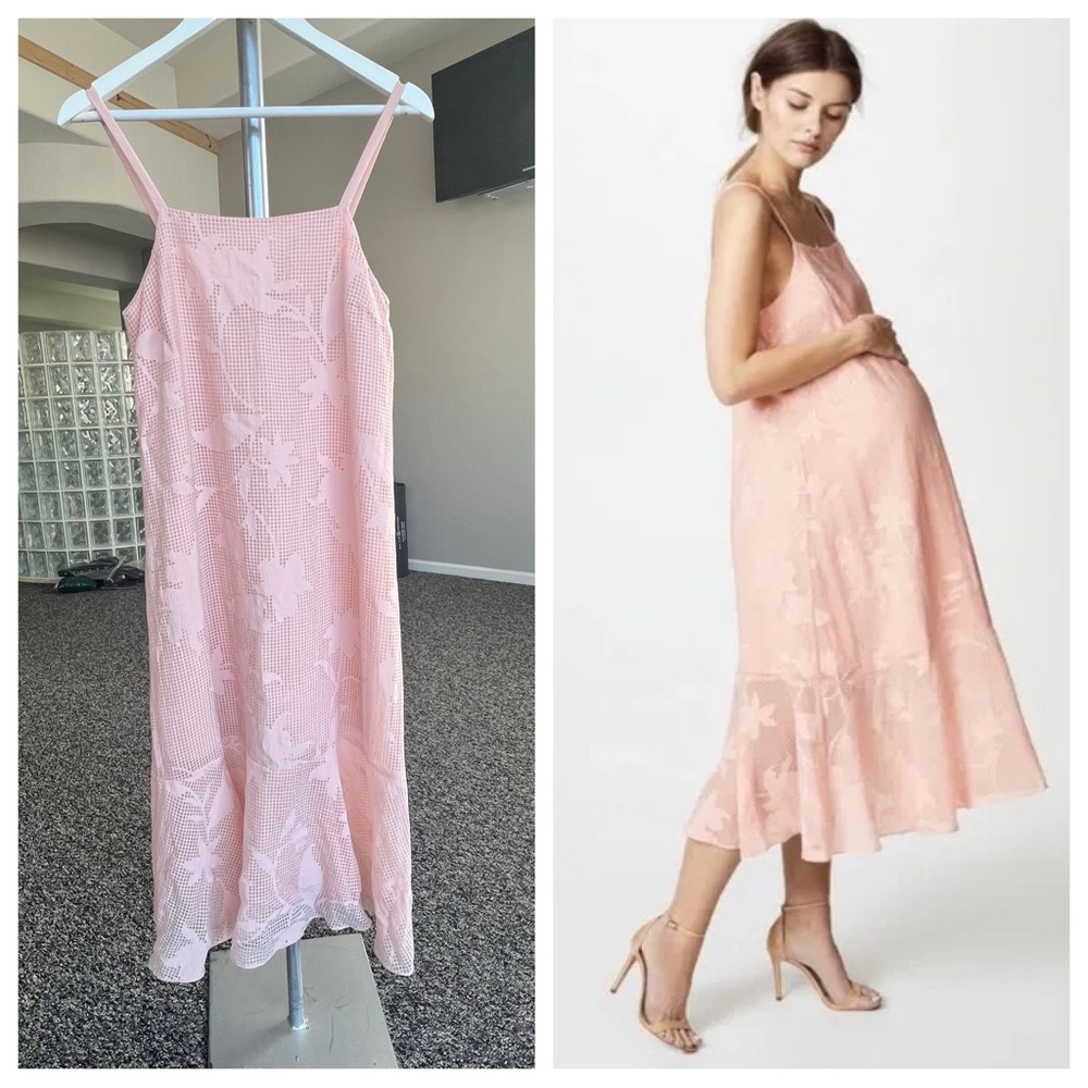 HATCH Paola Dress In Pink Burnout Maternity